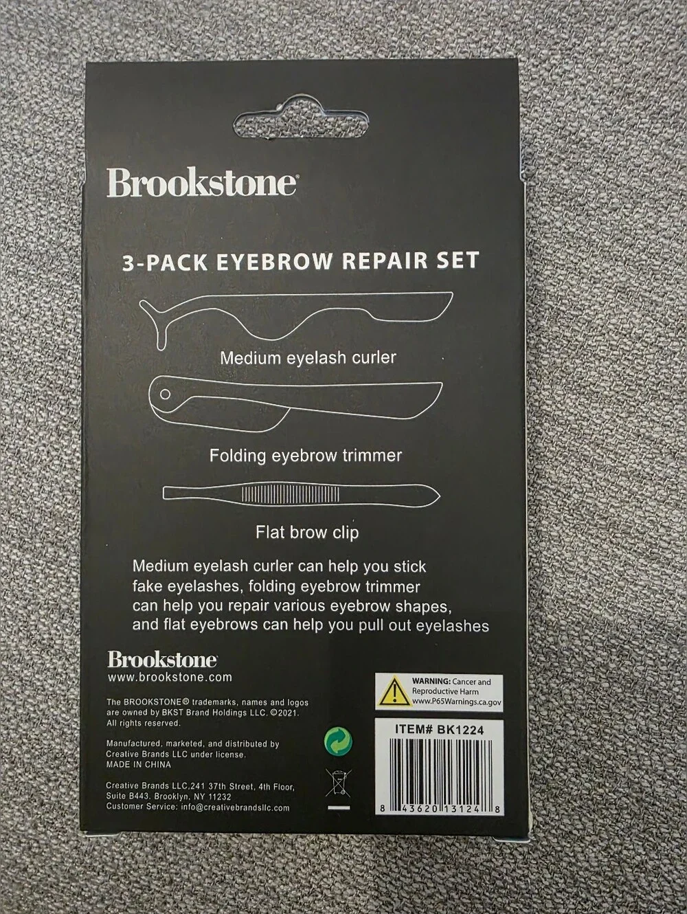 New Brookstone Black 3-Pack Eyebrow / Eyelash Set